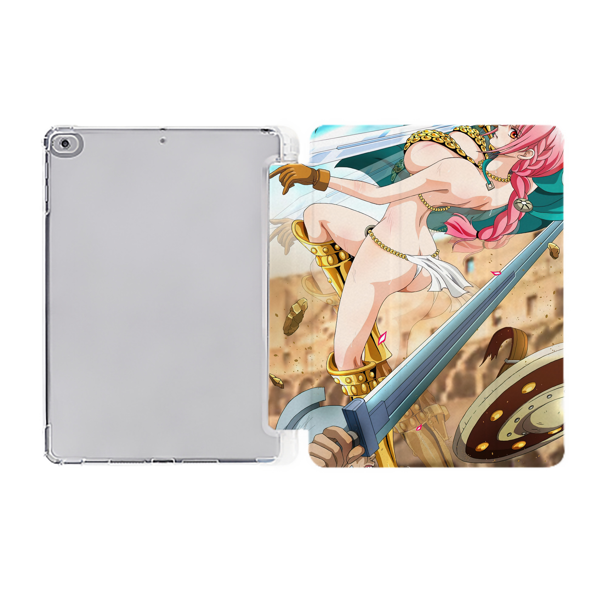 ワンピース ONE PIECE IPad ケース ペン収納付き 三つ折りスタンド PUレザー×シリコン 対応機種9.5/10.5/10.9インチ